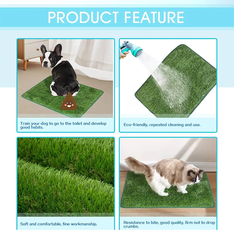 Tapete de Grama Artificial para Cães Lavável com Drenagem - Imagem 3