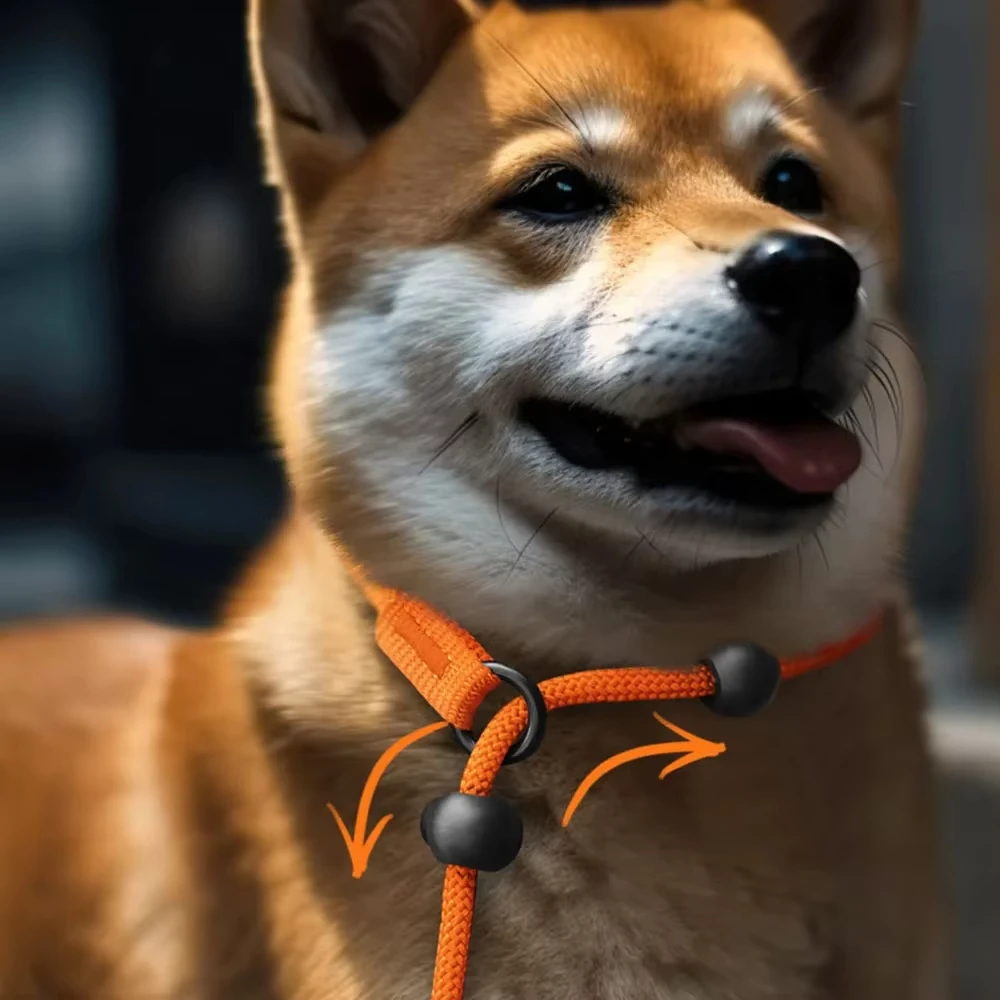 Coleira Deslizante de Nylon para Cães com Alça Dupla - Imagem 3