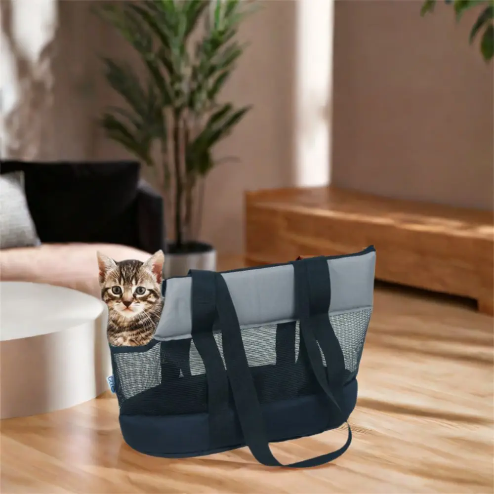 Mochila para Pets de Oxford Dobrável Preta para Viagem - Image 5
