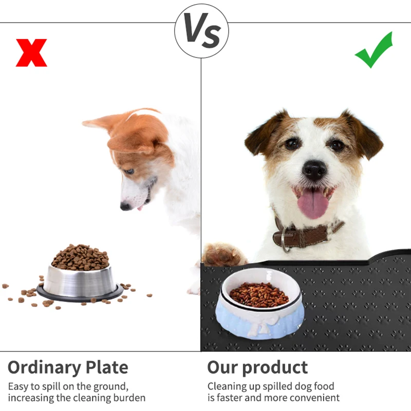 Tapete de Silicone para Cães e Gatos Cinza Fácil de Limpar - Image 5