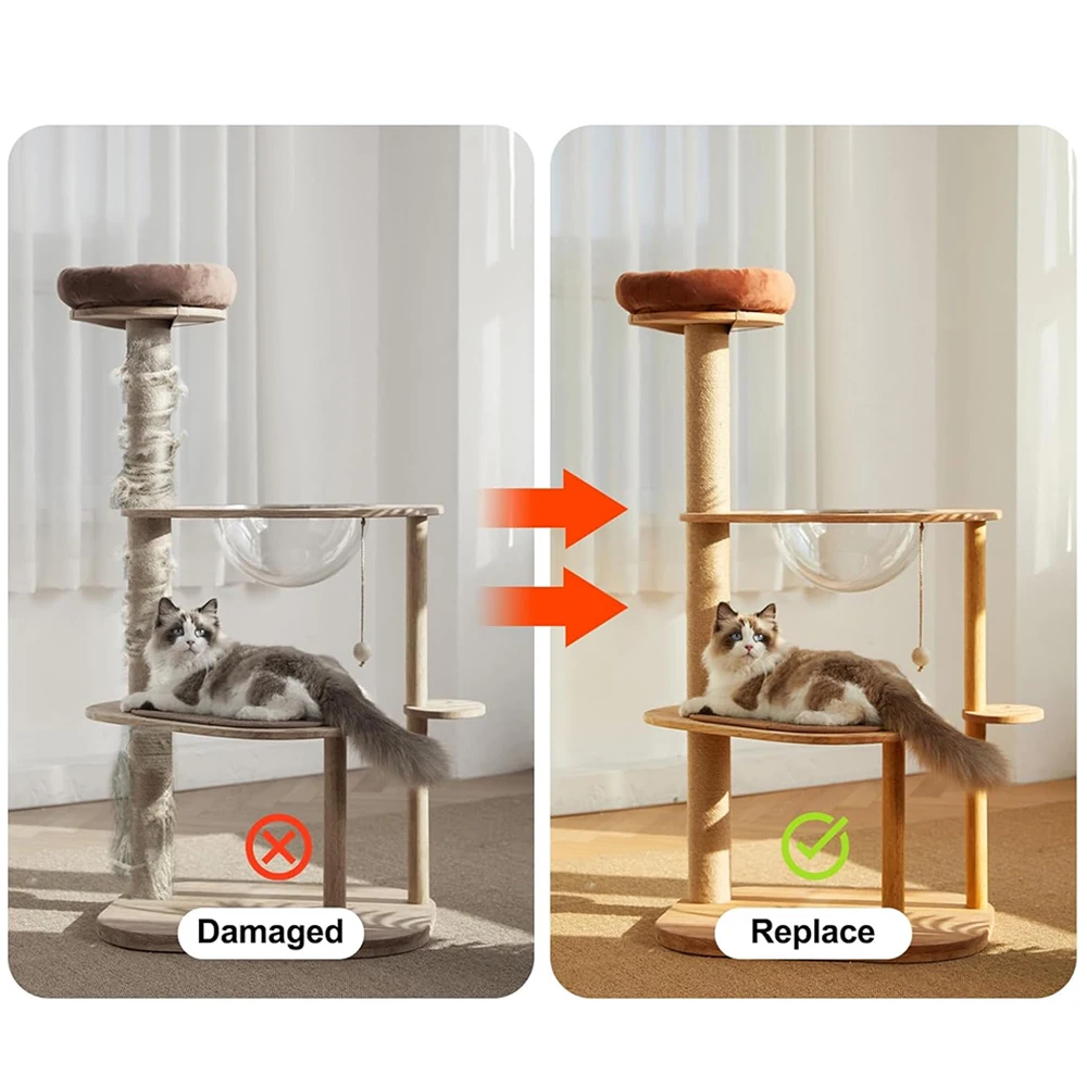 Corda de Sisal para Arranhador de Gatos DIY com Instalação Fácil - Imagem 5