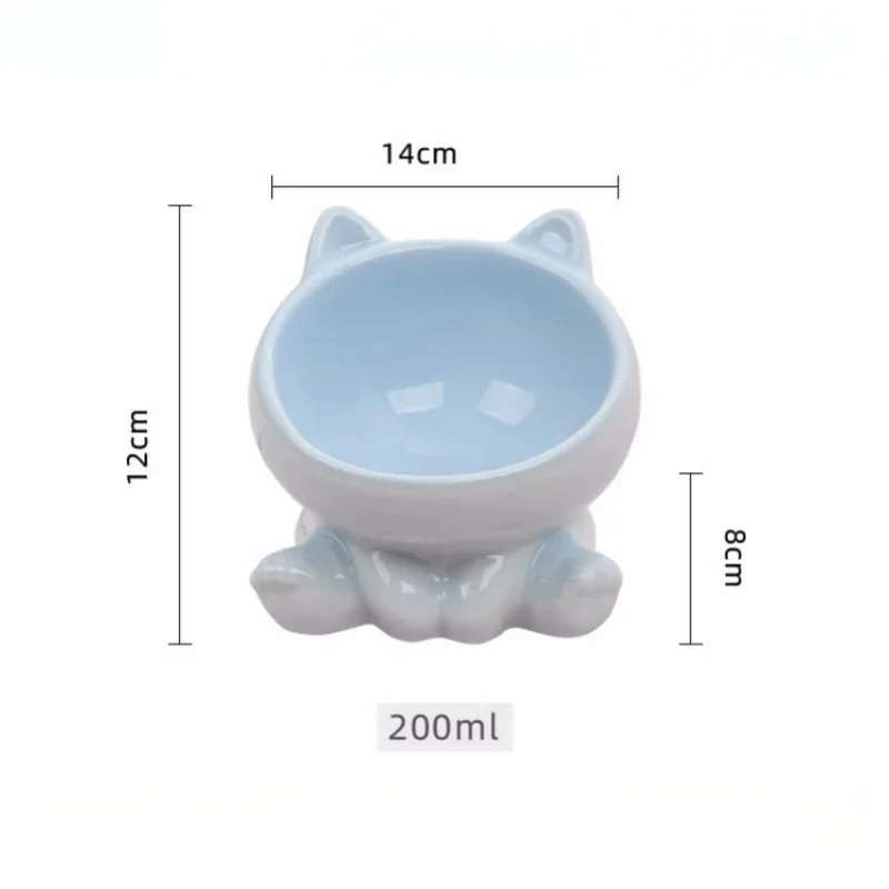 Tigela de Cerâmica para Cães e Gatos com Fundo Elevado Antiderrame - Imagem 5