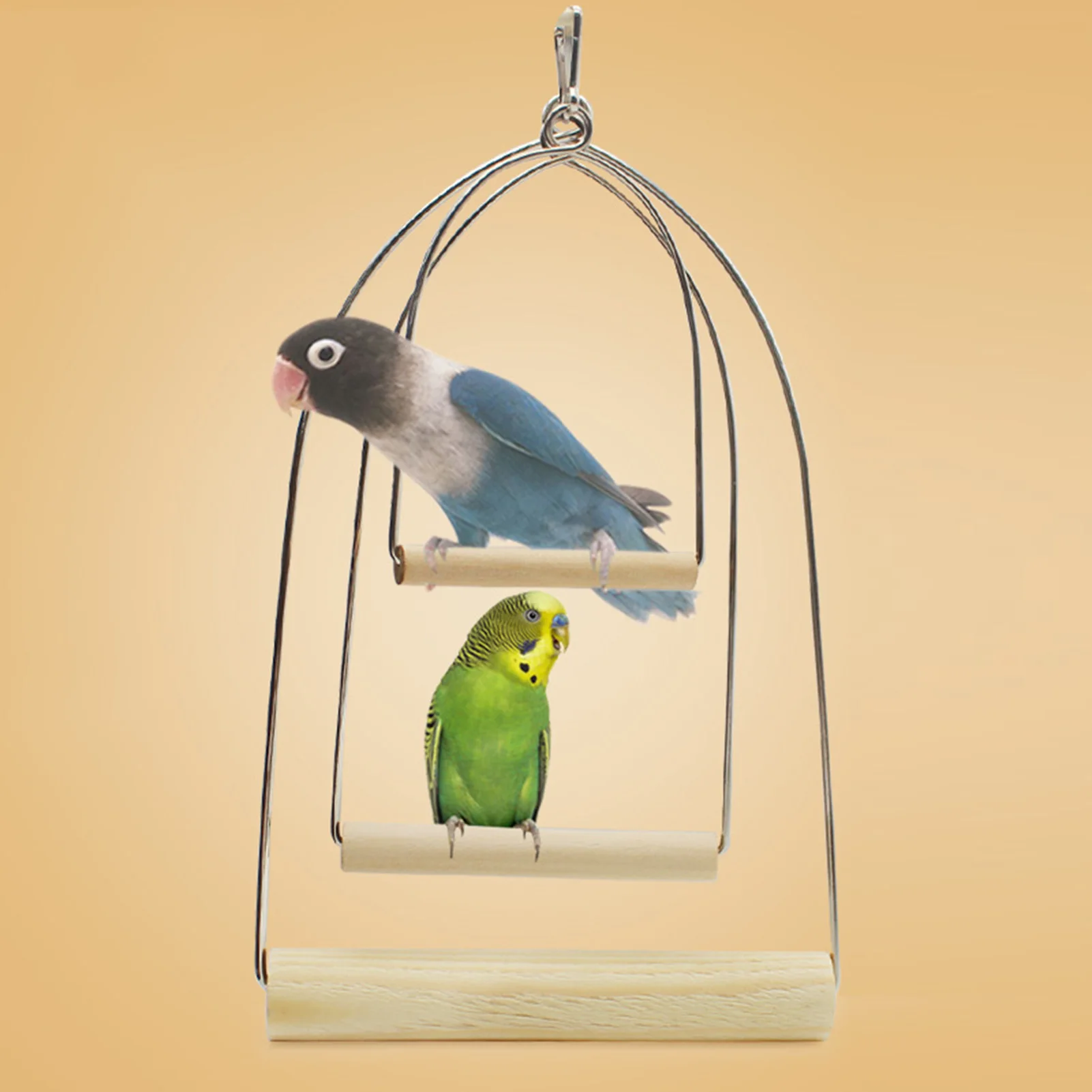 Balanço para Pássaros com Suporte de Aço Inoxidável para Gaiola - Imagem 2