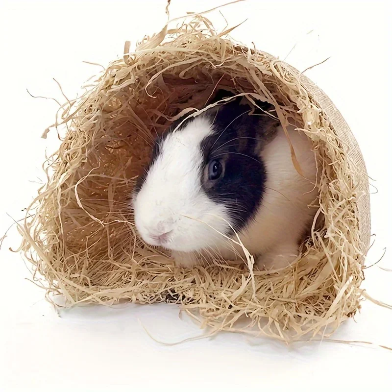 Toca Túnel para Hamster e Porquinho-da-Índia de Linho e Palha - Imagem 5