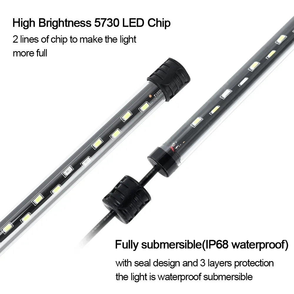 Luz LED para Aquário Submersível Alumínio AC 100v~240v - Imagem 2