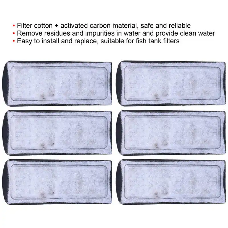 Algodão Filtrante para Aquário com Carvão Ativado 135x55mm 6 Peças - Imagem 6
