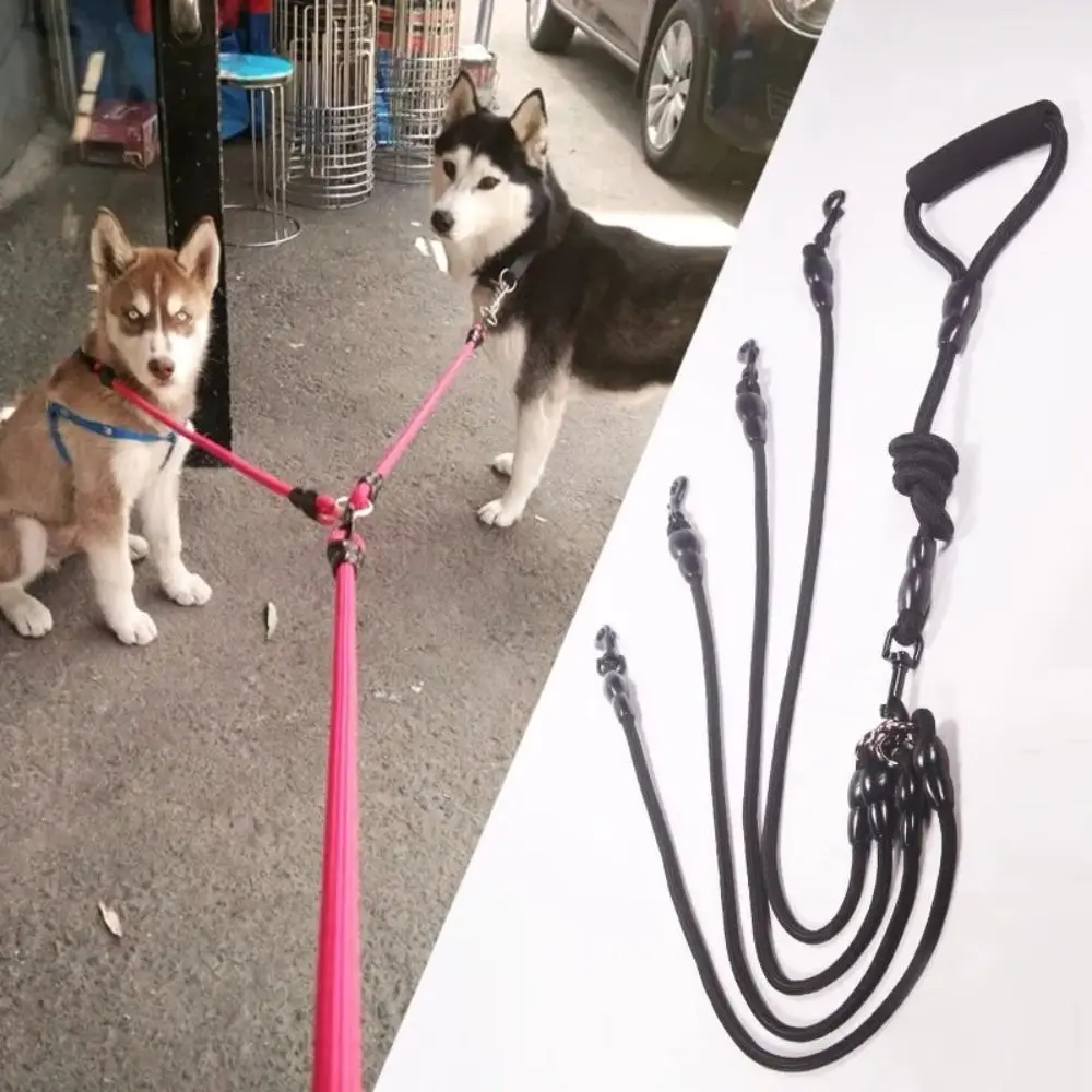 Trela Dupla para Cães Nylon com Duas Cabeças para Caminhada - Imagem 2