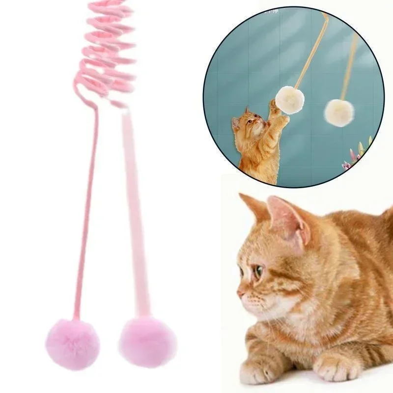 Brinquedo Interativo para Gatos com Bola de Pelúcia e Mola de 2,5 m - Imagem 4