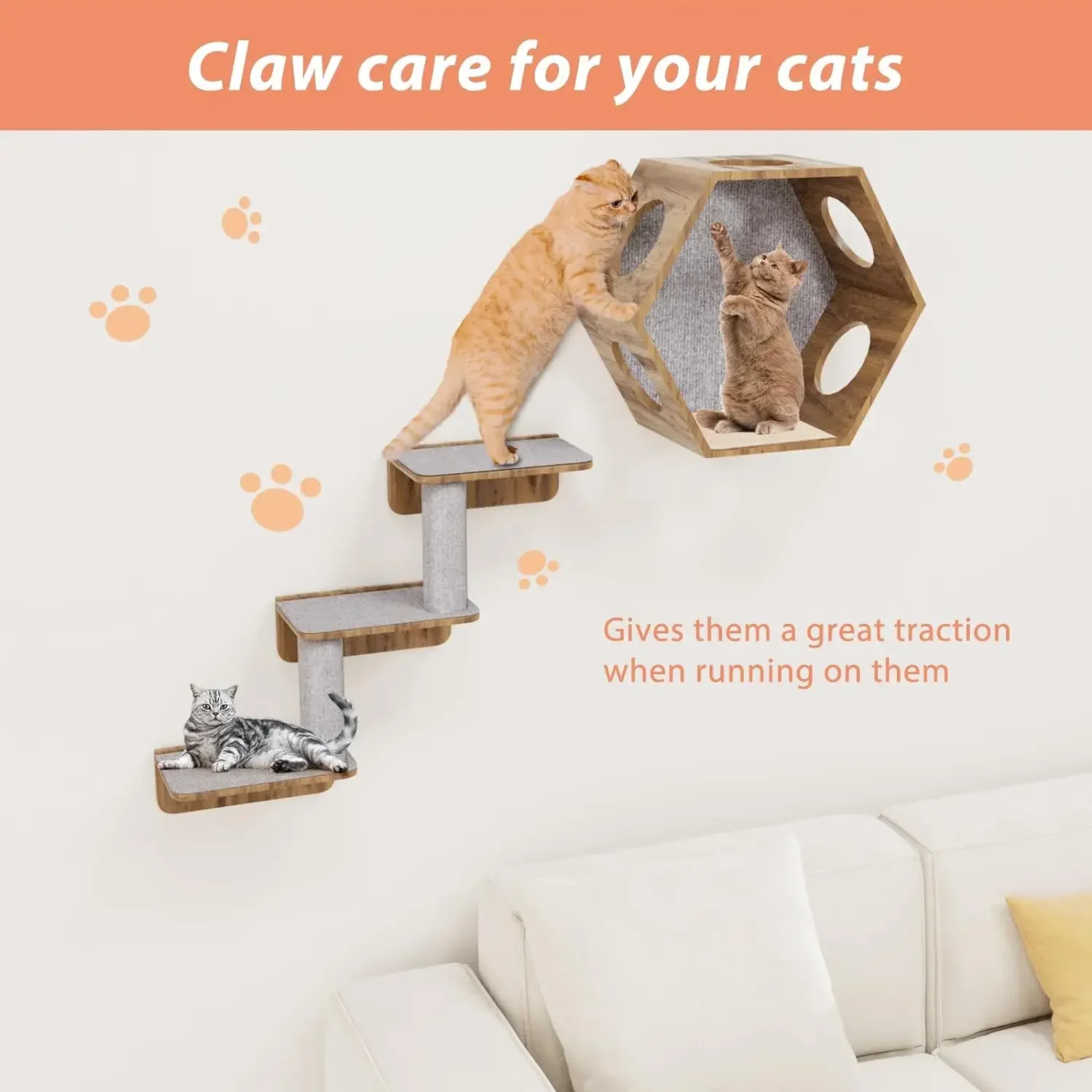 Tapete Arranhador para Gatos Autoadesivo e Aparável para Móveis - Imagem 3