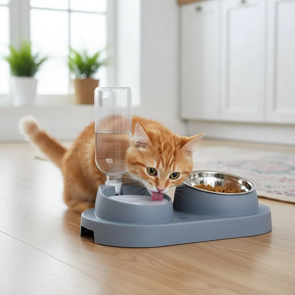 Tigela Dupla para Pets com Dispensador Automático de Água - Image 2