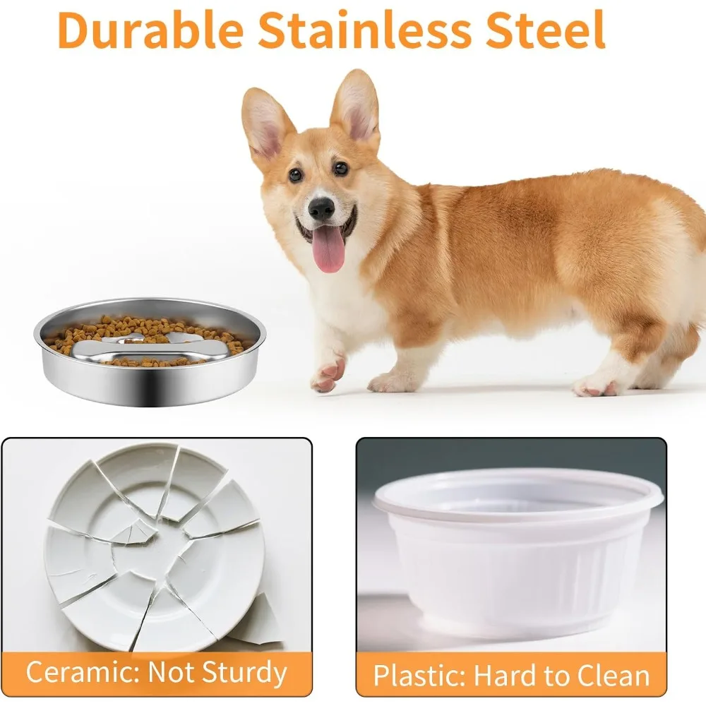 Comedouro Lento para Cães em Aço Inoxidável Antiderrapante - Imagem 4