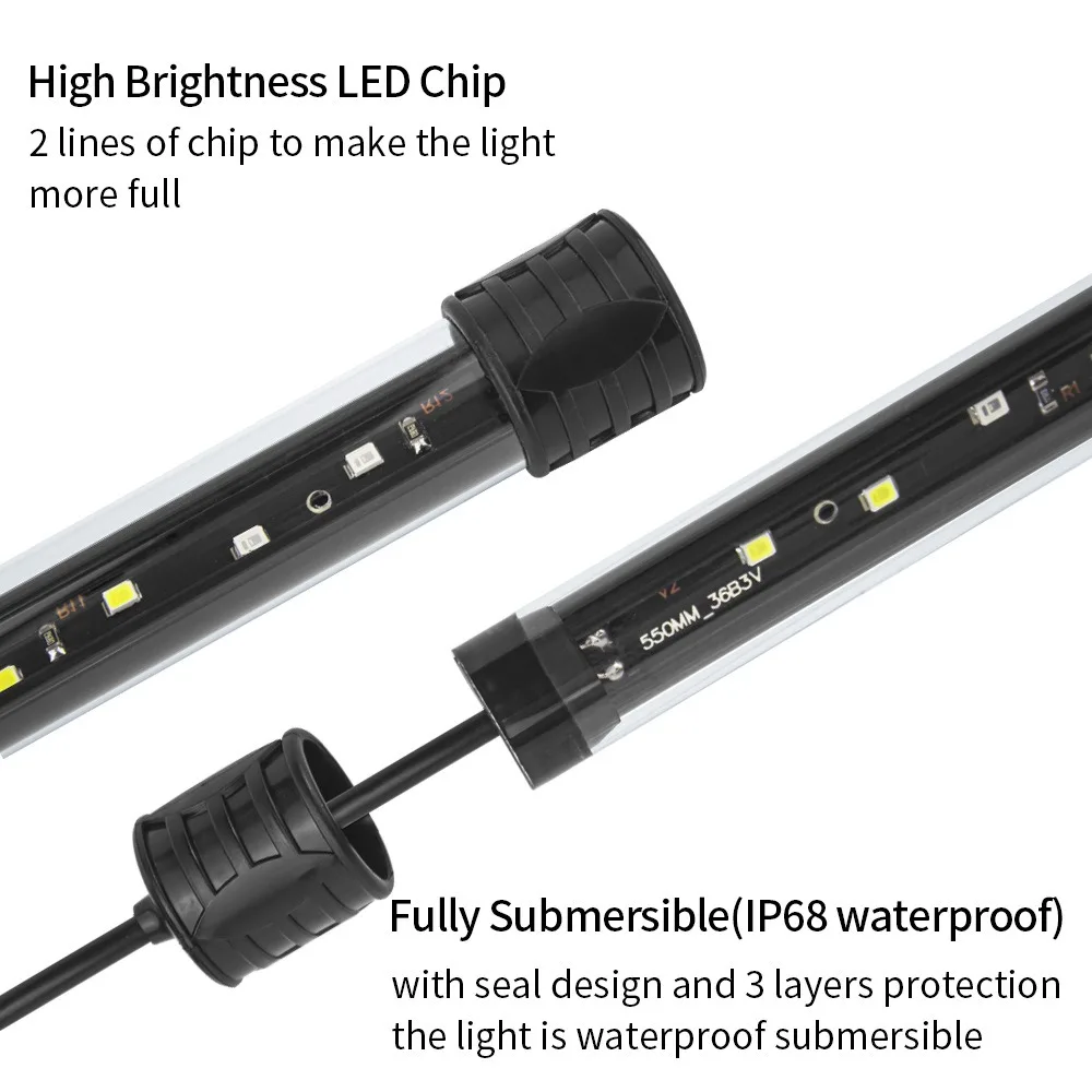 Iluminação LED para Aquário 220V IP68 com Ventosas e 18-48 cm - Imagem 3