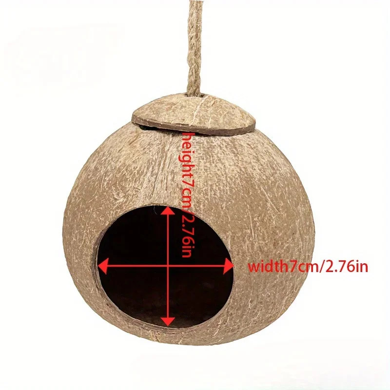 Ninho de Coco para Pássaros com Cordão para Pendurar - Imagem 2