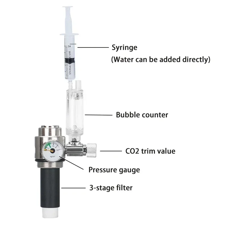 Kit Gerador de CO2 para Aquário 2L em Aço Inoxidável com Válvula Solenoide - Imagem 6