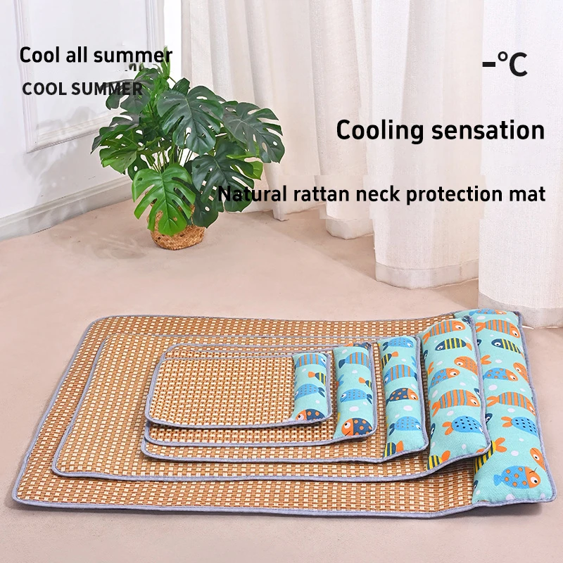 Tapete de Resfriamento para Cães e Gatos de Rattan Confortável - Imagem 3