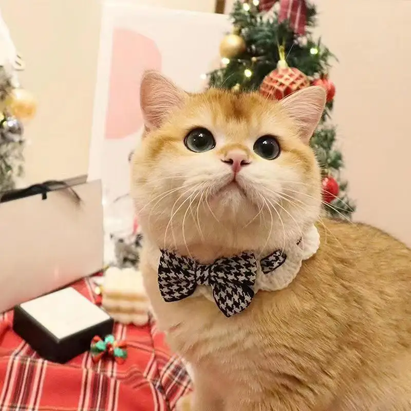 Coleira de Crochê para Gatos e Cães Pequenos com Gravata Borboleta - Imagem 4