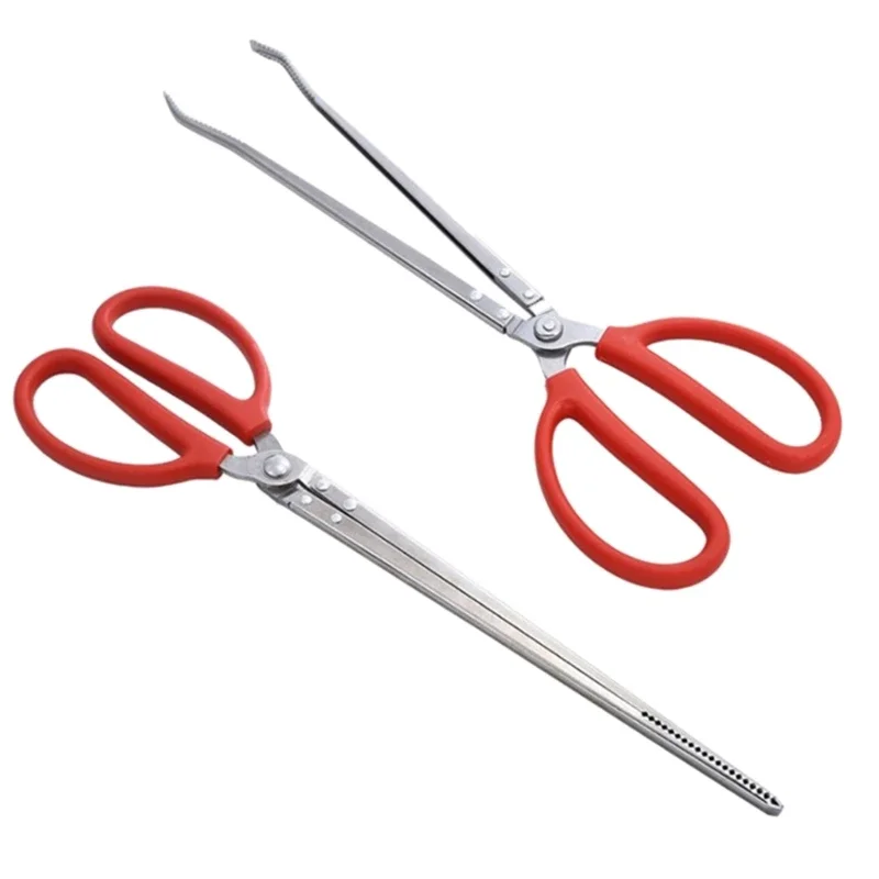 Pinça de Aço Inoxidável para Répteis e Aquário 30 cm com Ponta Ranhurada - Imagem 2