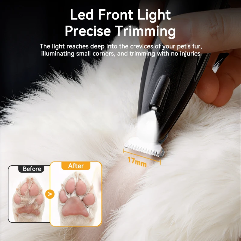 Aparador Elétrico ROJECO para Cães e Gatos Recarregável com Luz Frontal - Imagem 2