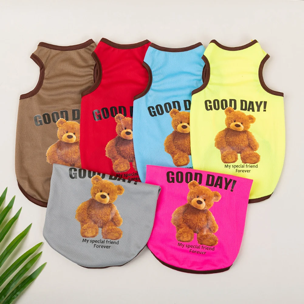 Camiseta para Cães e Gatos Estampa Urso de Poliéster Respirável - Imagem 2