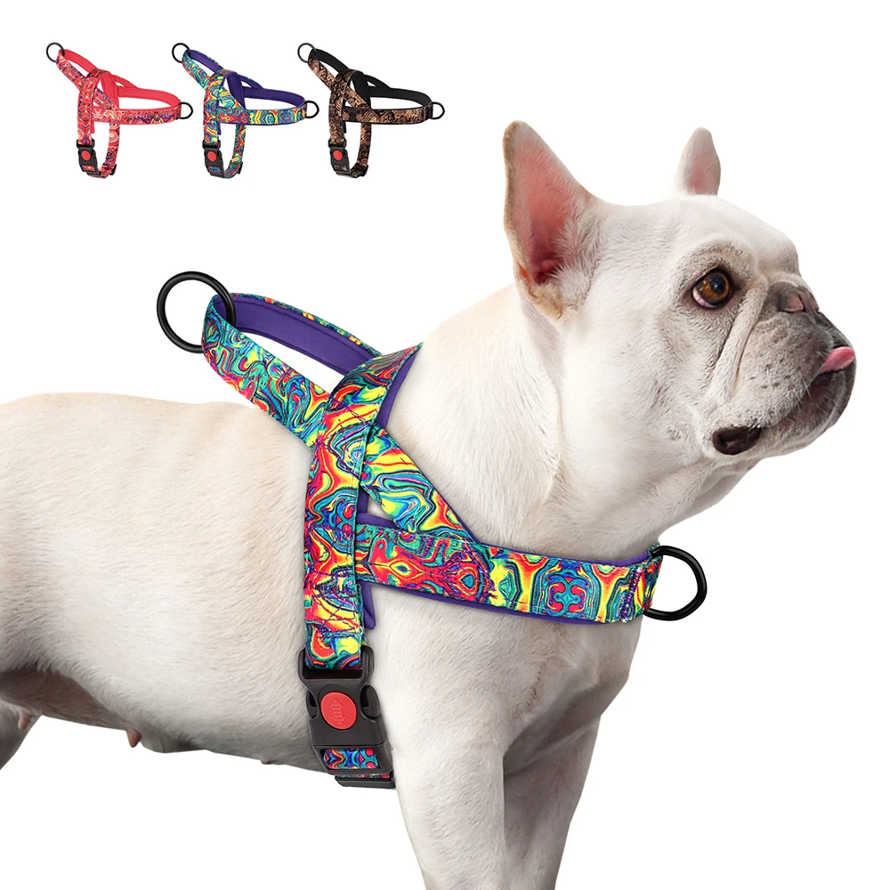 arnês para cães de nylon com estampa
