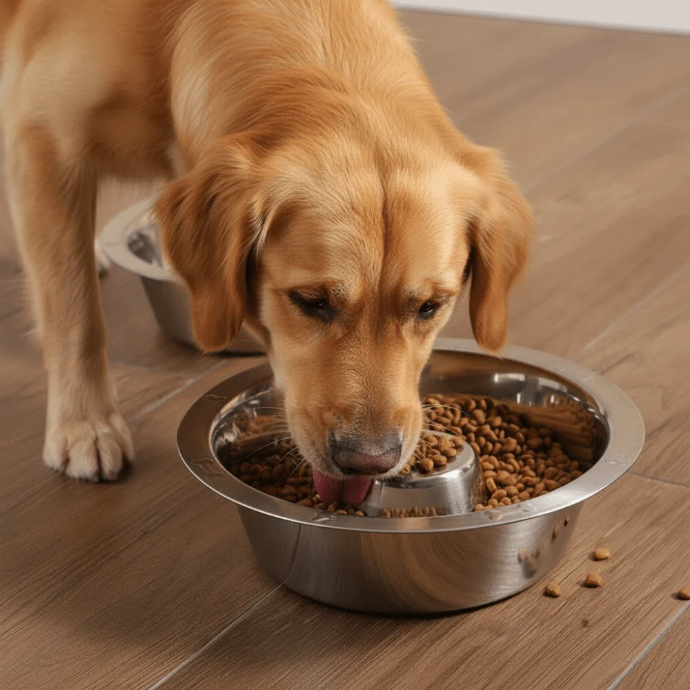 Tigela Alimentadora Lenta para Cães e Gatos de Aço Inoxidável Antiderrapante - Imagem 3