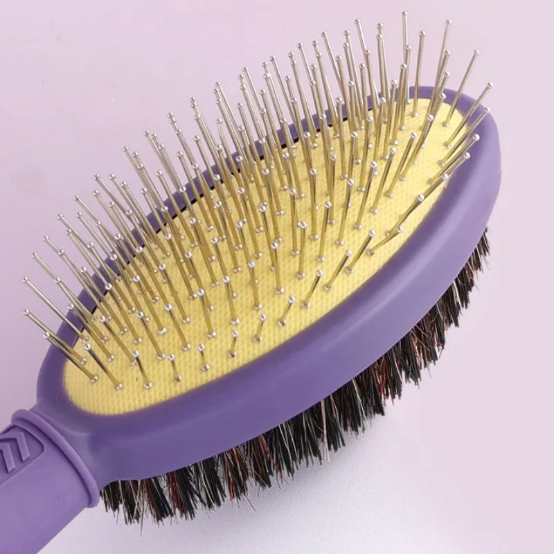 Escova Dupla Face para Cães com Cerdas Macias e Pinos para Remover Pelos - Imagem 5