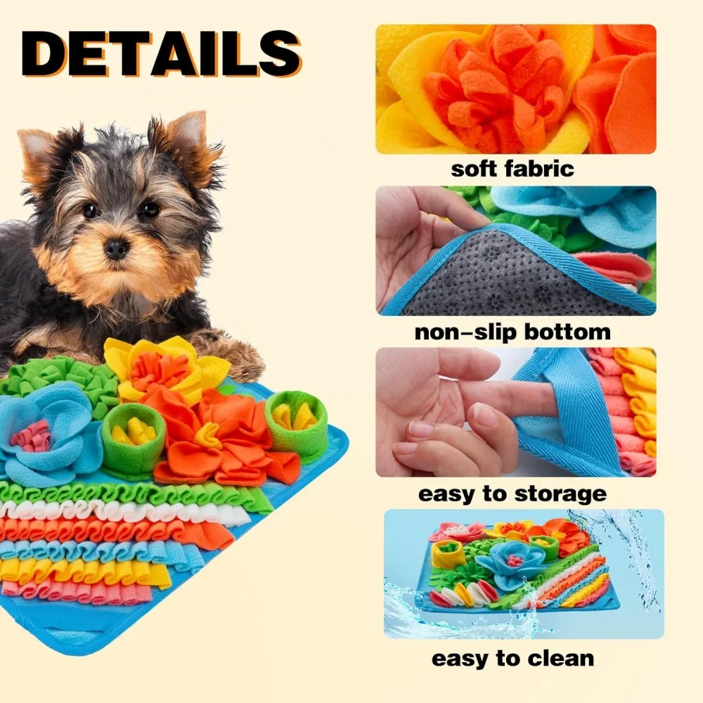 Tapete de Alimentação Lenta para Pets de Fleece com Treinamento Olfativo - Imagem 2