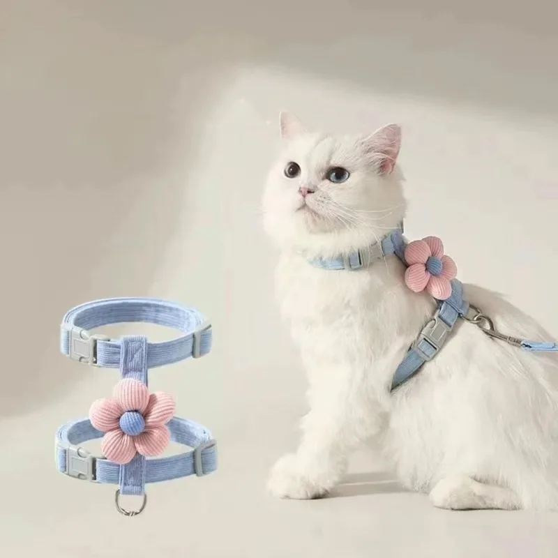 Coleira e Guia para Gatos e Cães Pequenos Ajustável e Respirável - Imagem 3