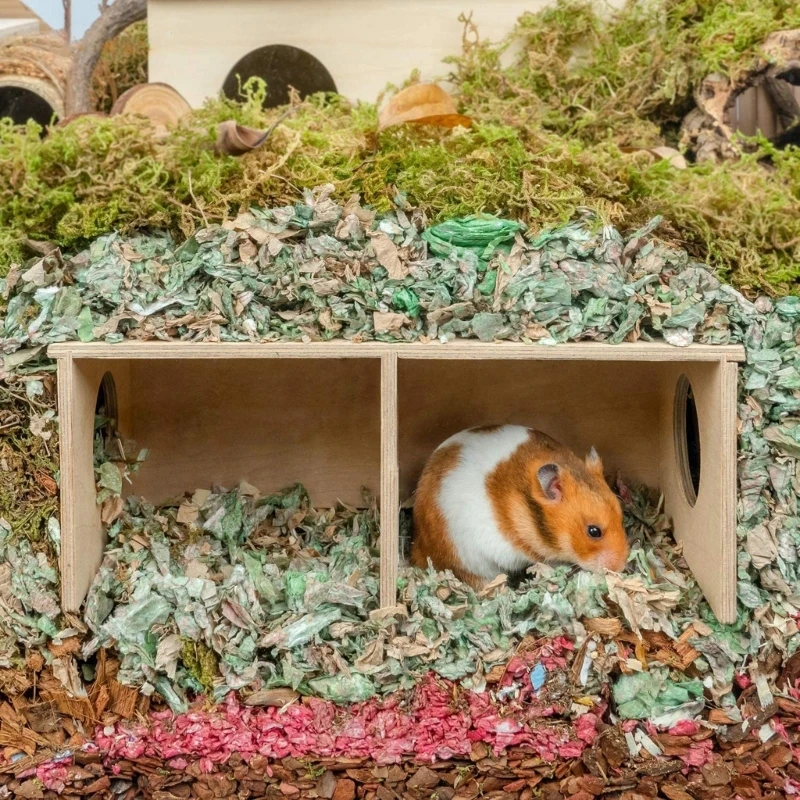 Casa de Hamster de Madeira Natural com Acesso Escondido - Imagem 4