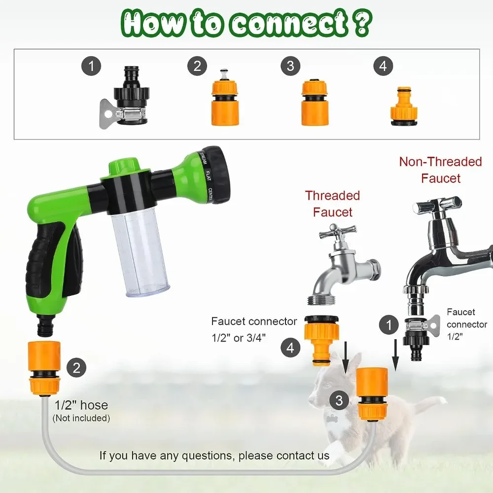 Bico Pulverizador 8 em 1 para Cães e Gatos com Conectores Universais - Imagem 3