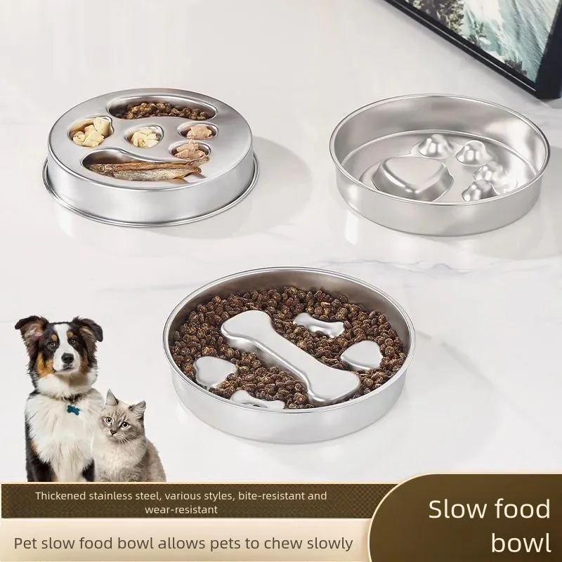 Tigela de Alimentação Lenta para Cães e Gatos de Aço Inoxidável - Imagem 3