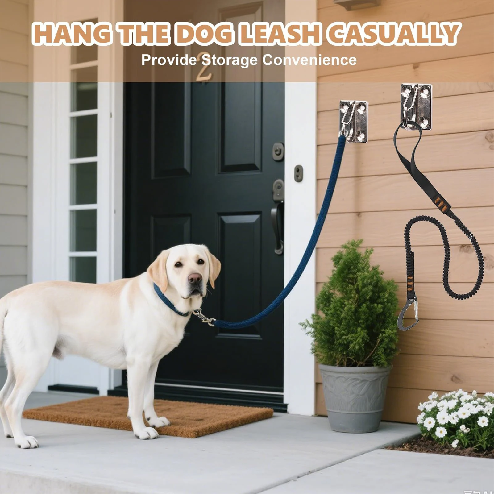 Suporte de Parede para Coleiras de Cães em Aço Inoxidável com Gancho de Fixação - Imagem 5