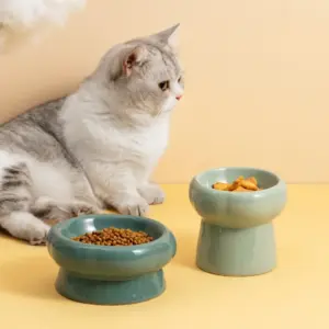 tigela elevada de cerâmica para gatos