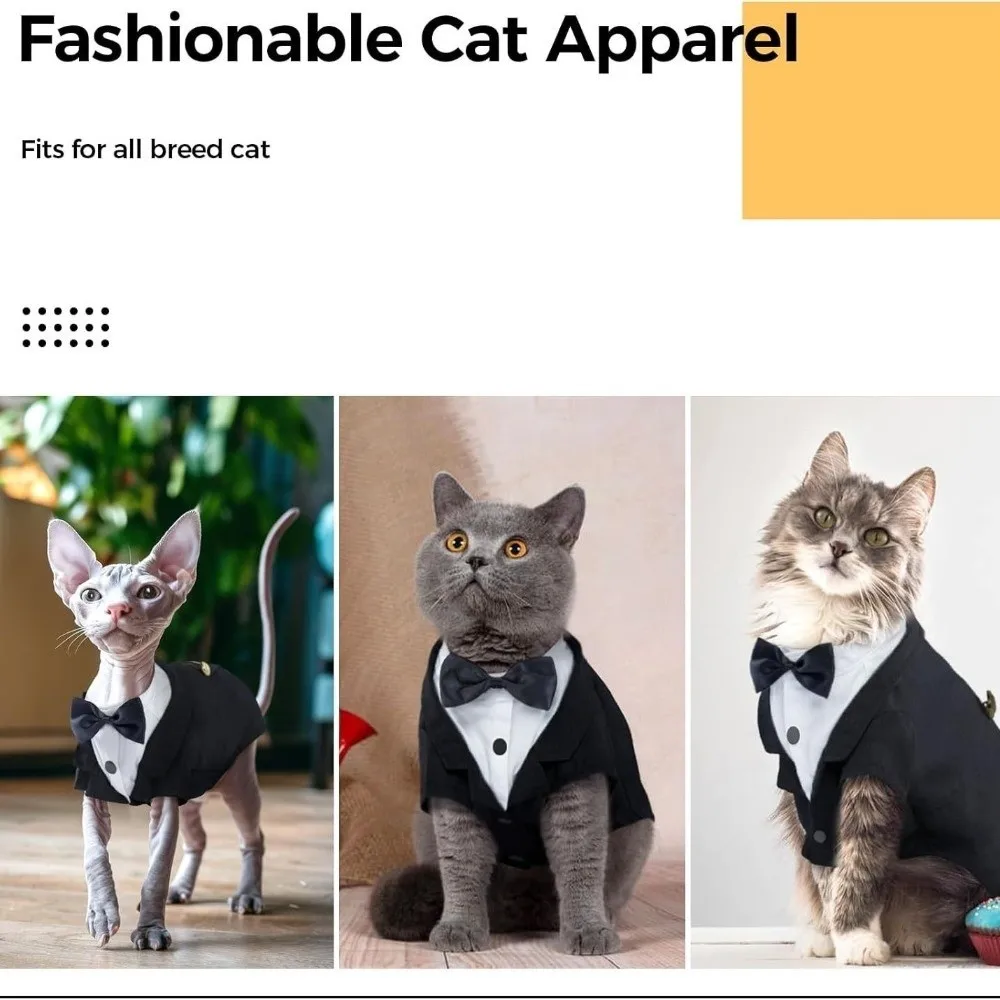 Colete para Gatos com Gravata para Festa ou Casamento - Image 3