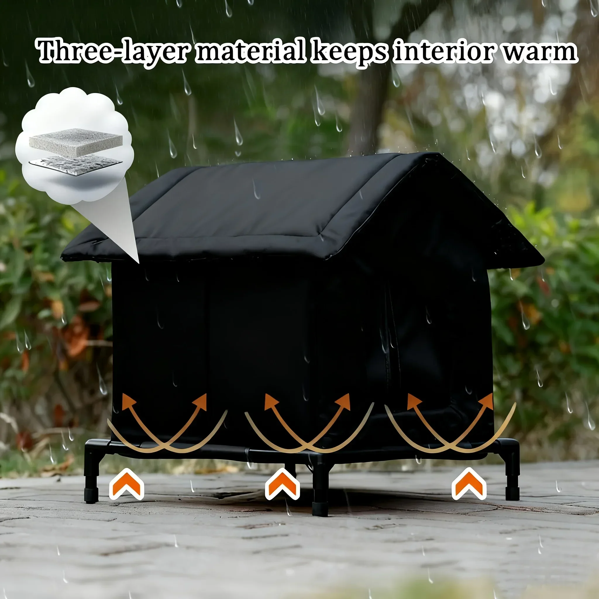 Abrigo para Gatos Externo Isolado com Base Elevada e Teto Removível - Imagem 4