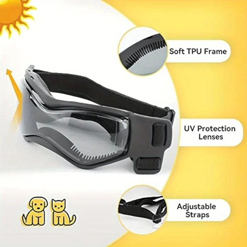 Óculos de Proteção UV para Cães Pequenos e Médios com Lente Curva - Imagem 4