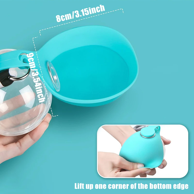 Garrafa de Água para Pets de Aço Inoxidável com Tigelas Dobráveis - Imagem 2