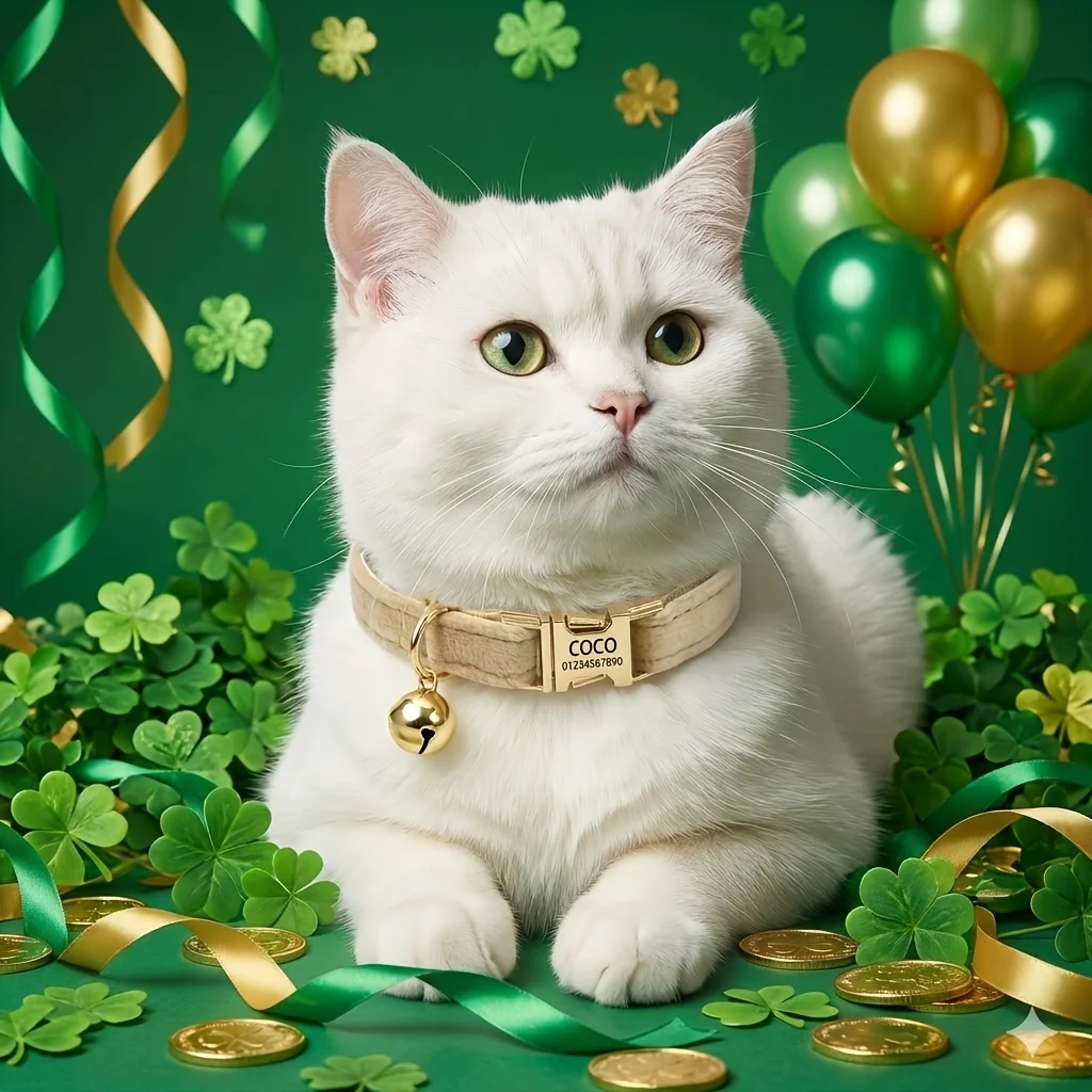Coleira de Veludo para Cães e Gatos Pequenos e Médios Personalizável - Imagem 2