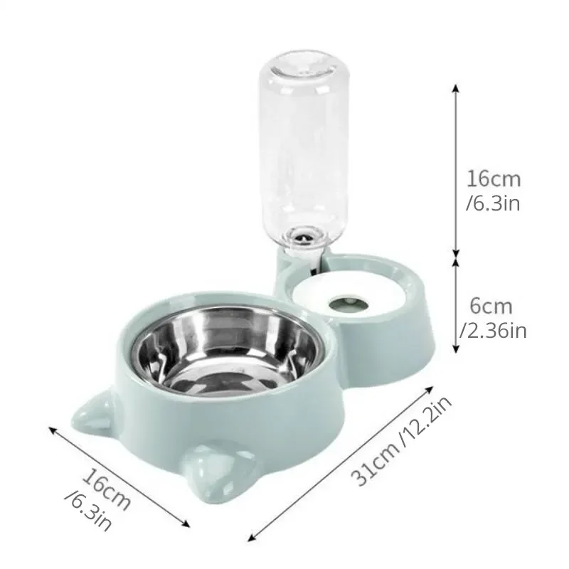 Comedouro Bebedouro Automático para Cães e Gatos Azul Aço Inox - Imagem 6