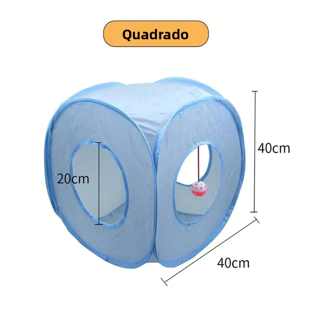 Túnel para Gatos Dobrável 3 em 1 com Buraco de Observação - Imagem 6