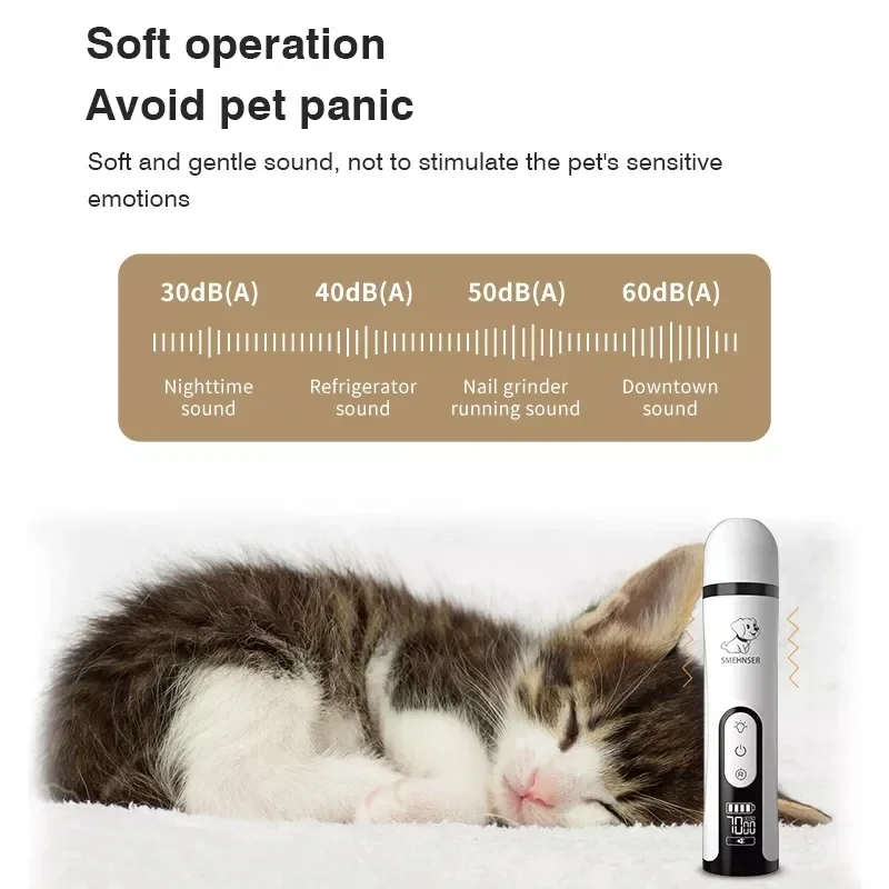 Cortador de Unhas Elétrico Recarregável USB para Cães e Gatos com Luz LED - Imagem 5