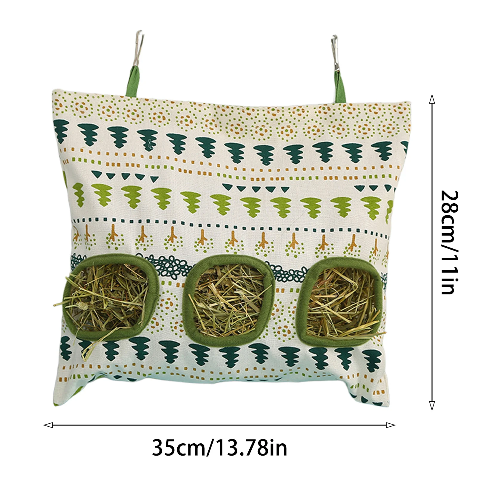 Alimentador de Feno Suspenso para Coelhos e Porquinhos-da-Índia 28x25 cm Antivazamento - Imagem 5