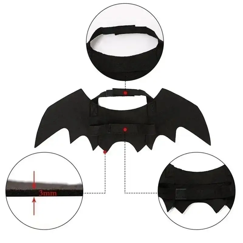 Asas de Morcego para Gatos de Feltro com Ajuste em Velcro para Fantasia - Image 5