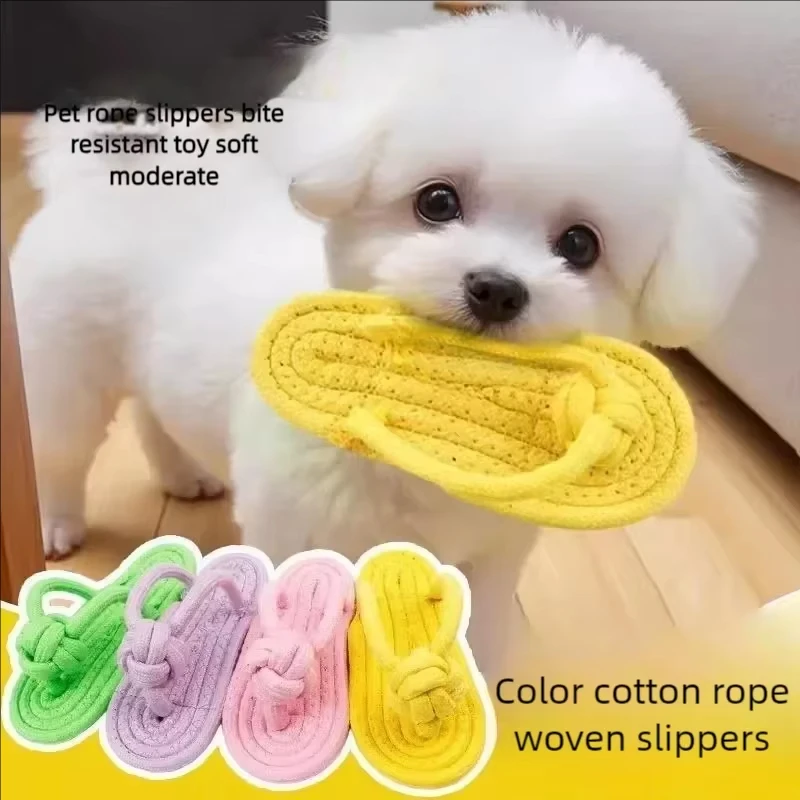 Brinquedo de Corda para Cães Pequenos Tipo Chinelo, Fácil de Limpar - Image 3