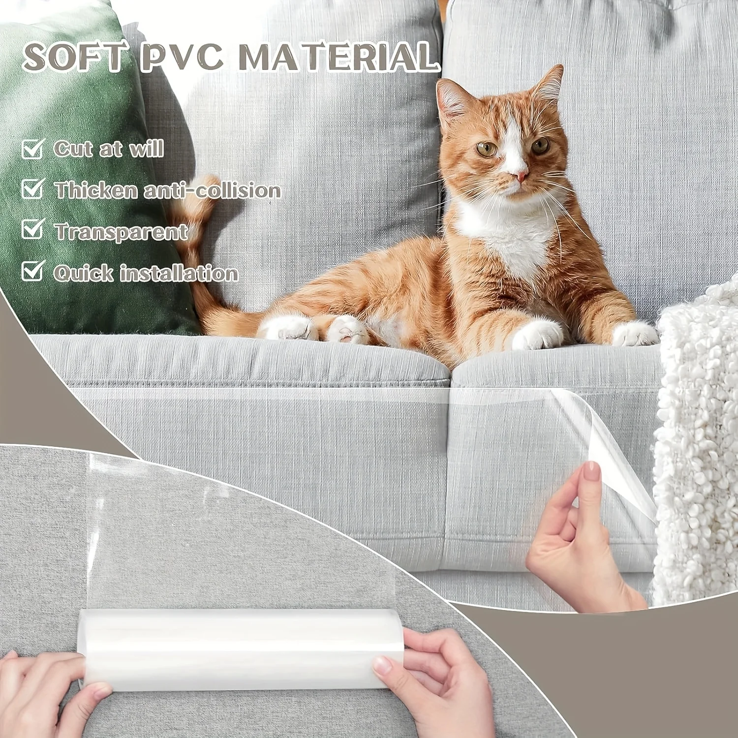 Filme Protetor para Gatos Autoadesivo Transparente para Móveis - Imagem 3