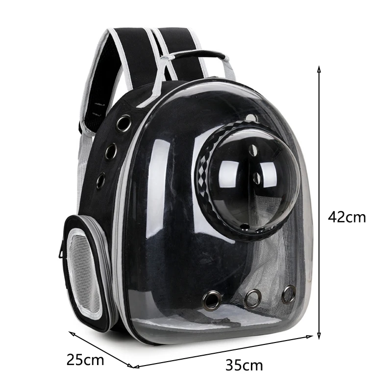 Mochila de Transporte para Gatos e Cães Pequenos Transparente Verde - Imagem 4