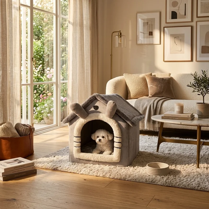 cama tenda para gatos com almofada lavável