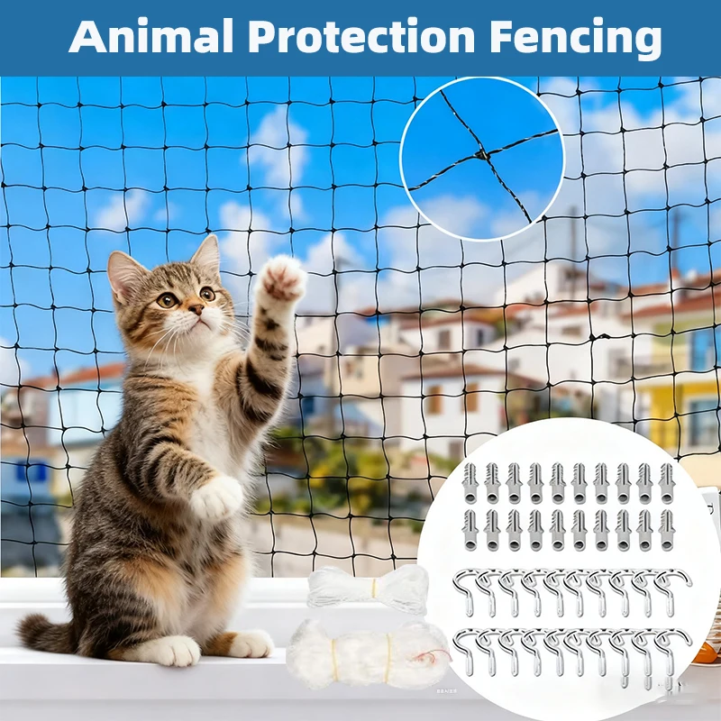 Rede de Proteção para Gatos em Nylon Anti-Queda para Varanda - Imagem 2