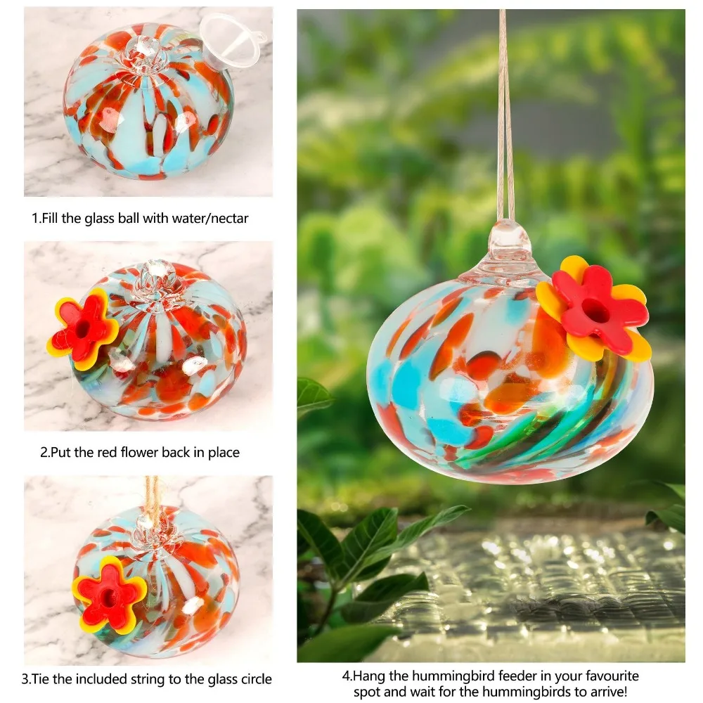 Alimentador de Beija-Flor em Vidro com Design de Gota - Imagem 2