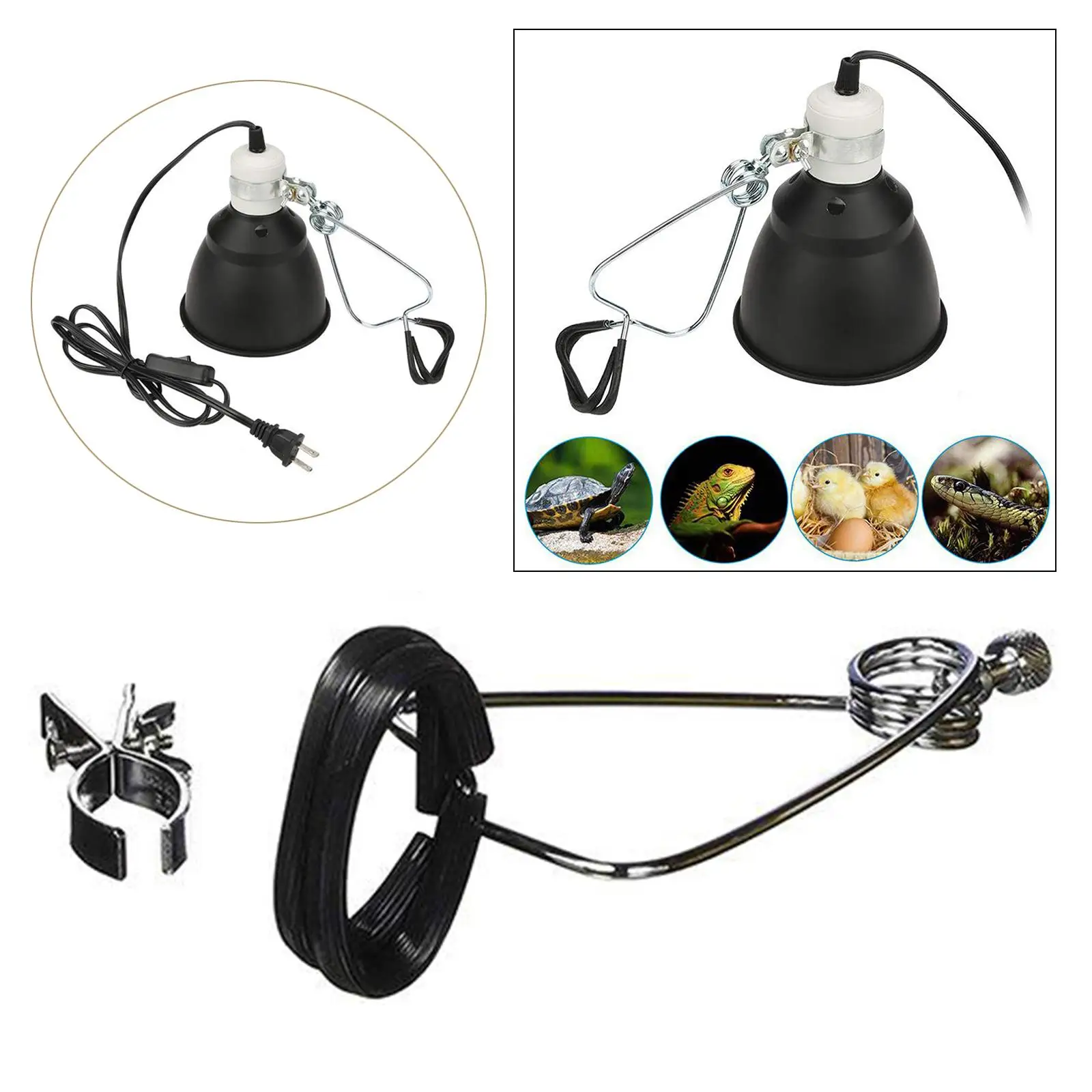 Suporte para Lâmpada de Réptil com Grampo e Soquete Cerâmico - Image 3
